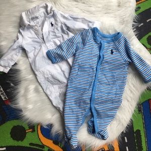 BUNDLE 2 Ralph Lauren 3 month pj onesie